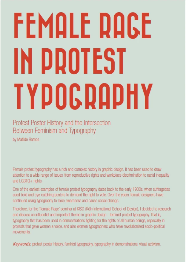 Female Rage in Protest Typography: Protest Poster History and The Intersection Between Feminism and Typography